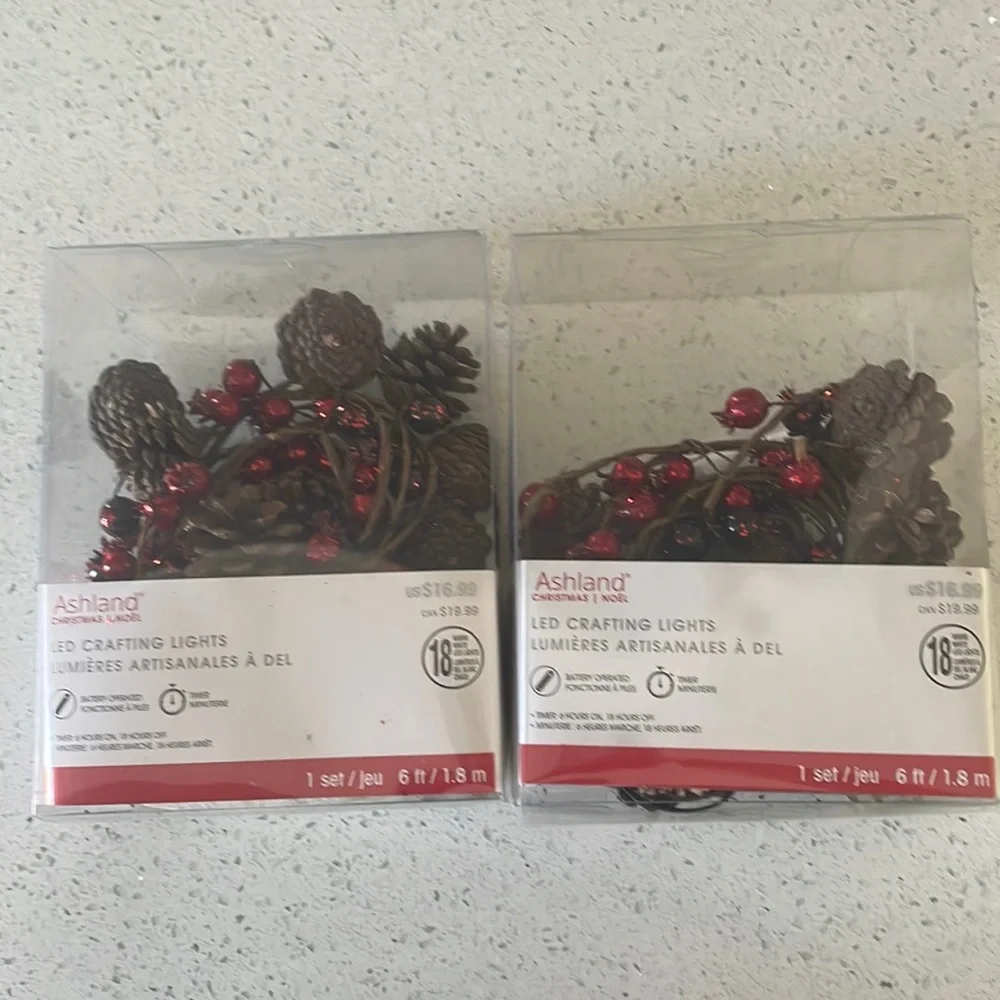 Holiday Decor-Pine Cone and berry lighted Garland
